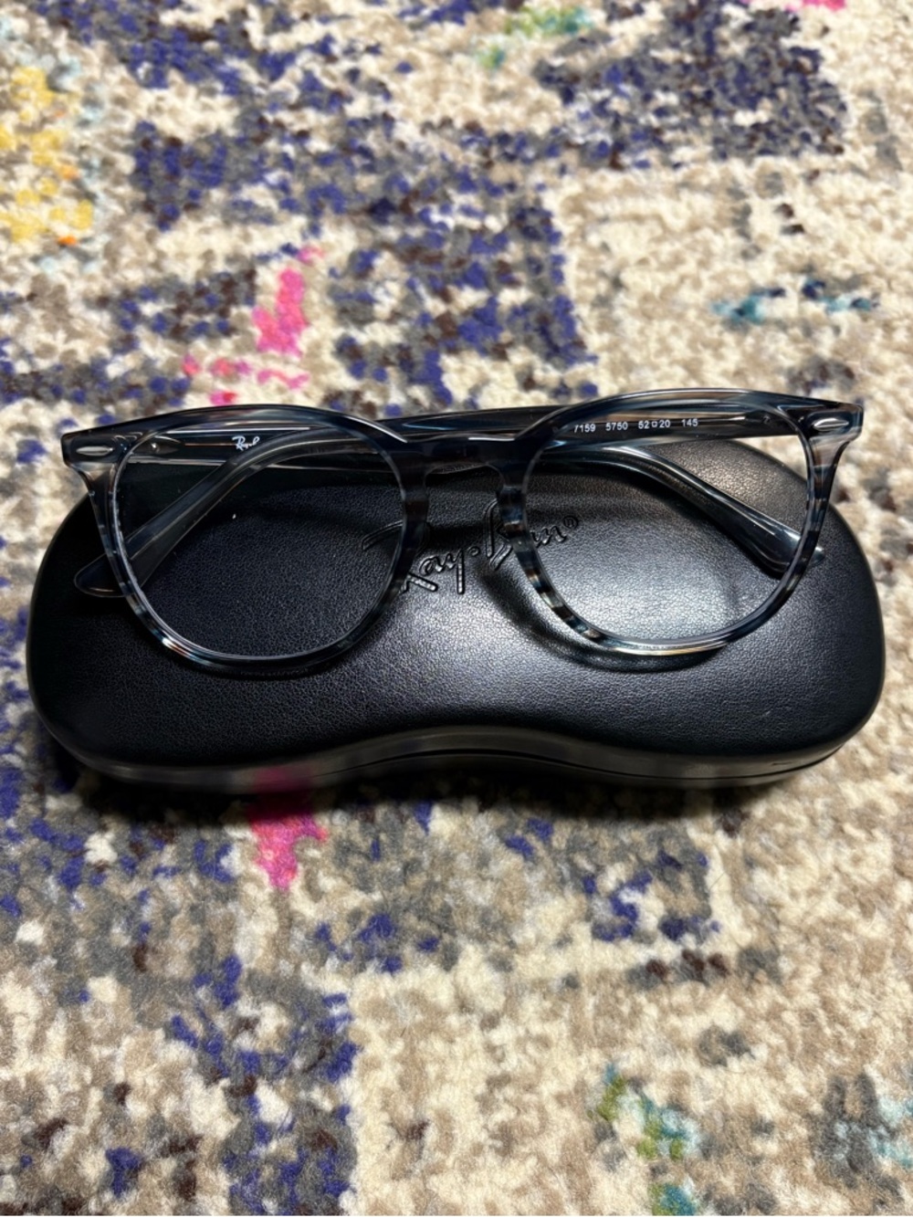Ray-Ban Clear/Gray Tortoiseshell Round Frame Glasses (RB7159)